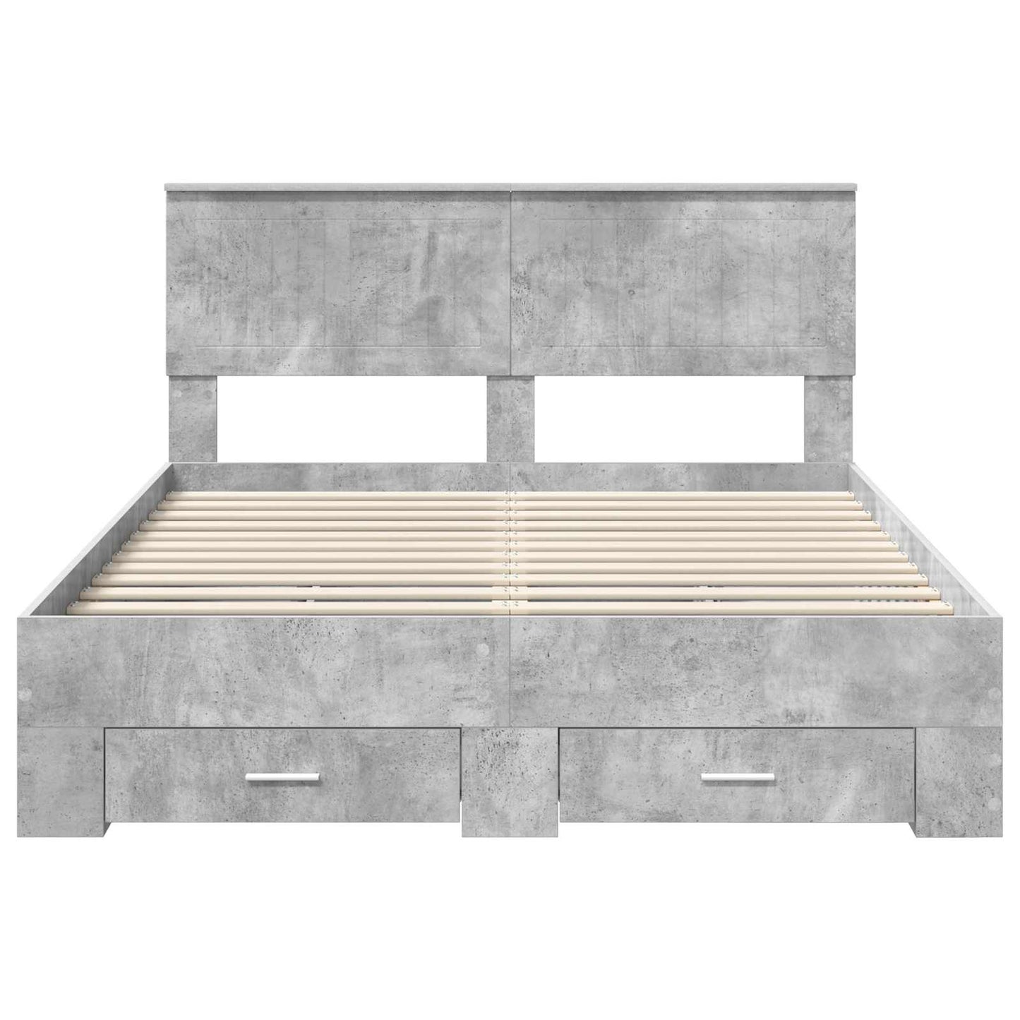 Bedframe met hoofdeinde Beton Grijs 140 x 190 cm Bewerkt hout