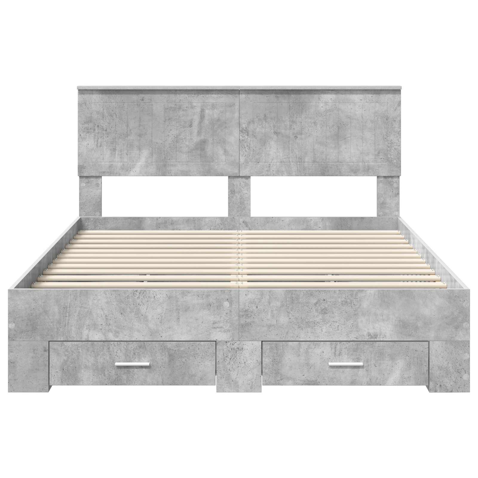 Bedframe met hoofdeinde Beton Grijs 140 x 190 cm Bewerkt hout