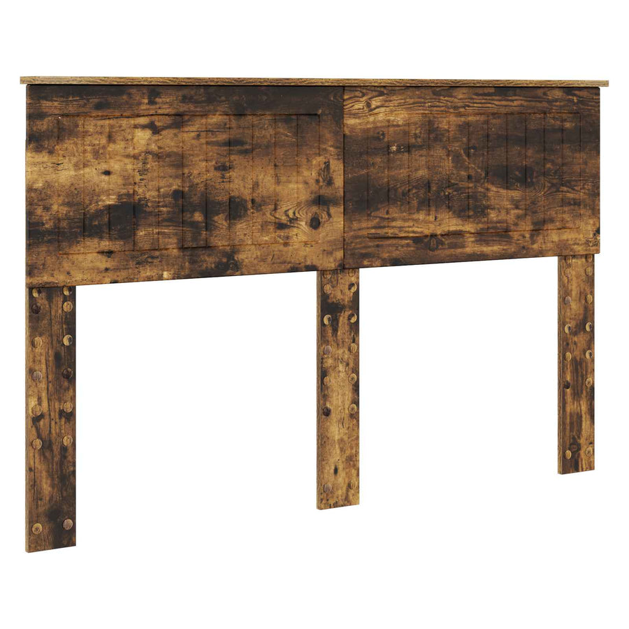 Bedframe met hoofdeinde Gerookt eiken 140 x 190 cm Bewerkt hout