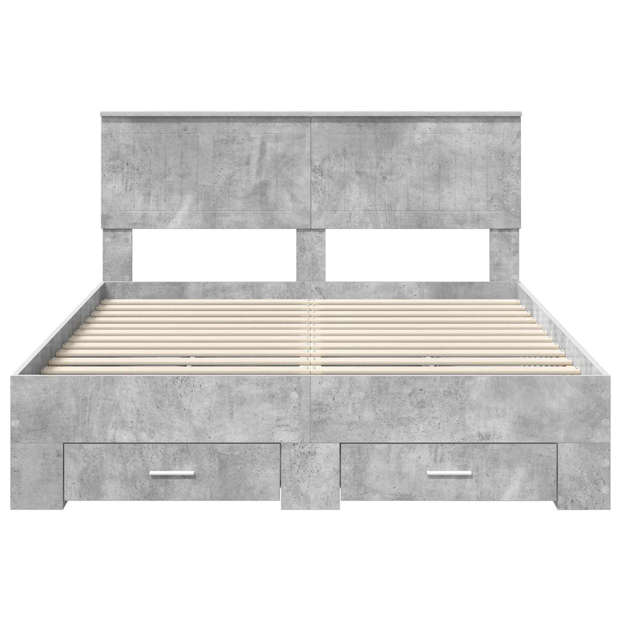 Bedframe met lade met hoofdeinde met opslag Bewerkt hout