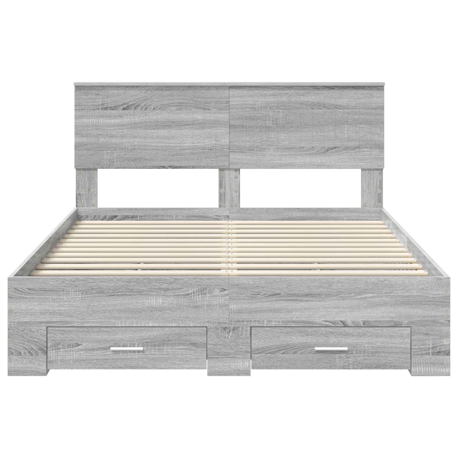 Bedframe met hoofdeinde Grijs Sonoma 135 x 190 cm Bewerkt hout