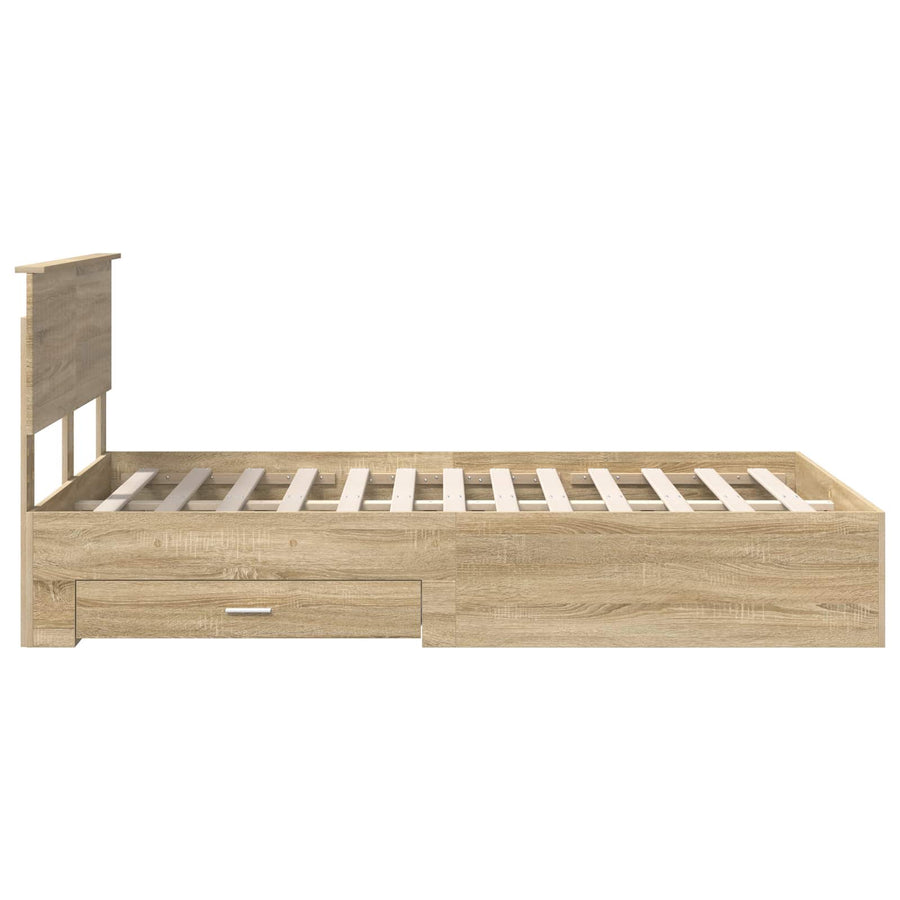 Bedframe met hoofdeinde Sonoma Eiken 120 x 200 cm Bewerkt hout