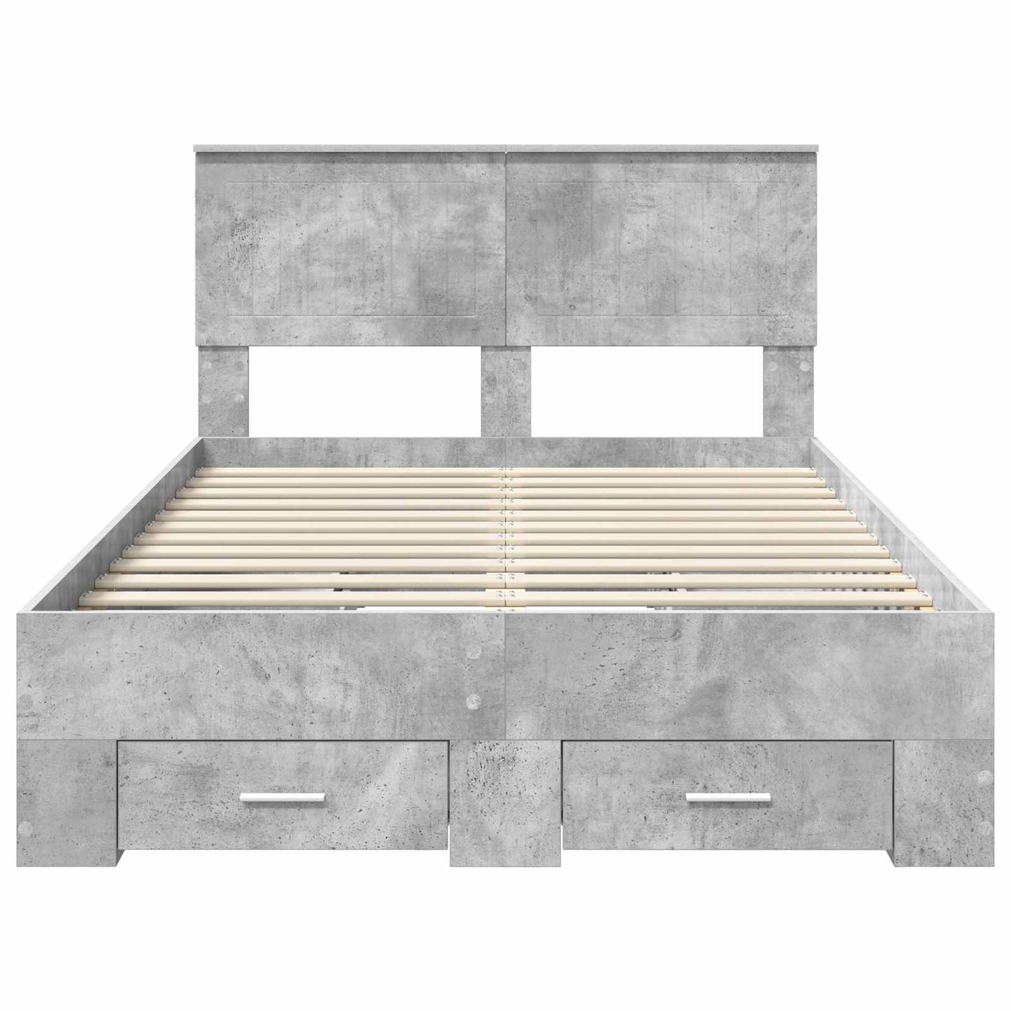 Bedframe met hoofdeinde Beton Grijs 120 x 200 cm Bewerkt hout