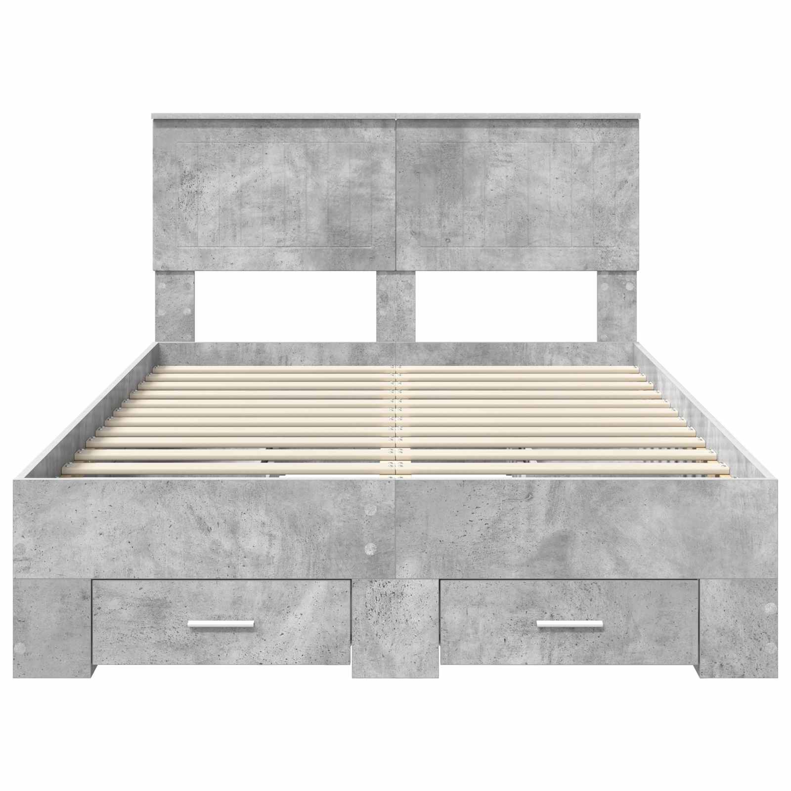 Bedframe met hoofdeinde Beton Grijs 120 x 200 cm Bewerkt hout