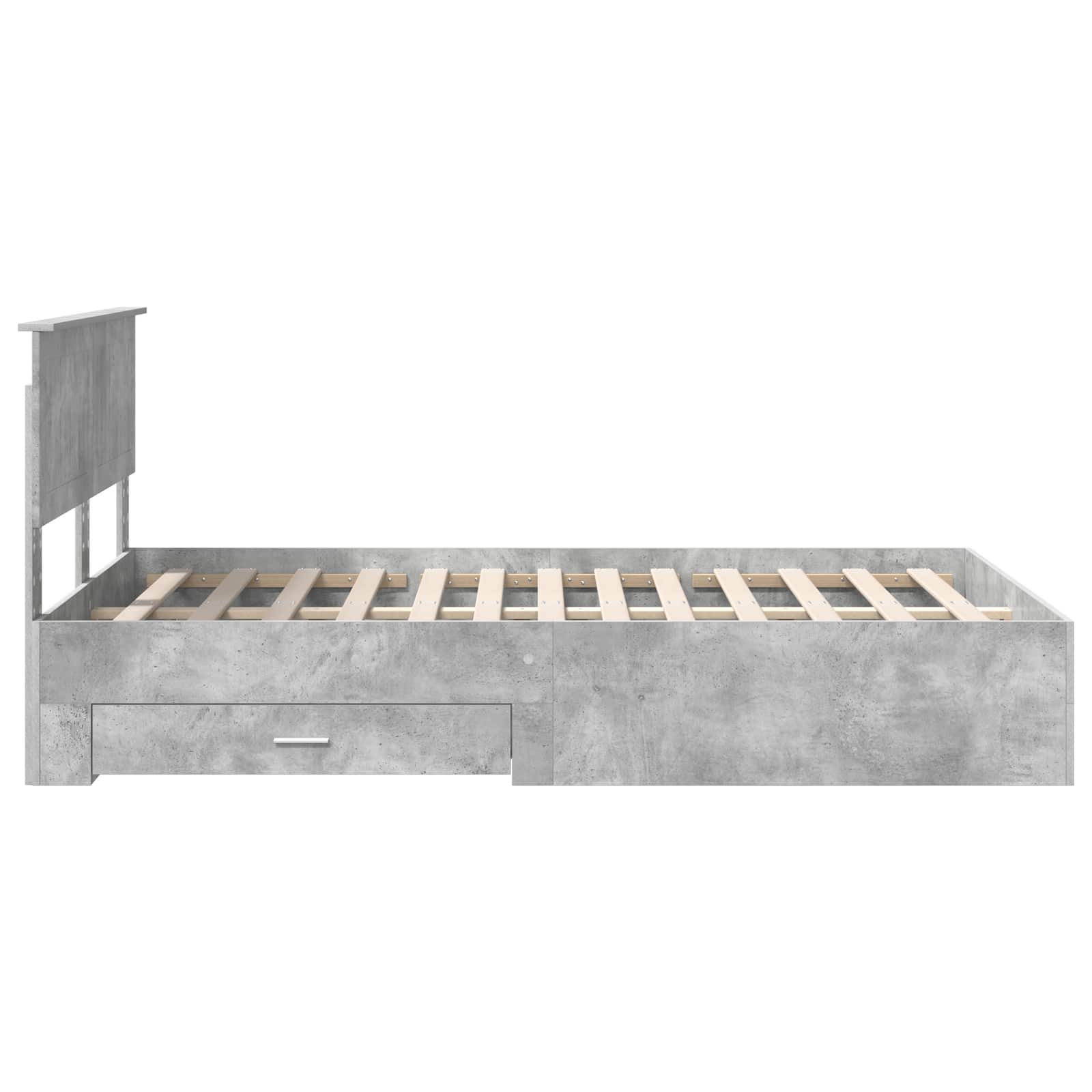 Bedframe met hoofdeinde Beton Grijs 120 x 200 cm Bewerkt hout