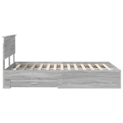 Bedframe met hoofdeinde Grijs Sonoma 120 x 200 cm Bewerkt hout