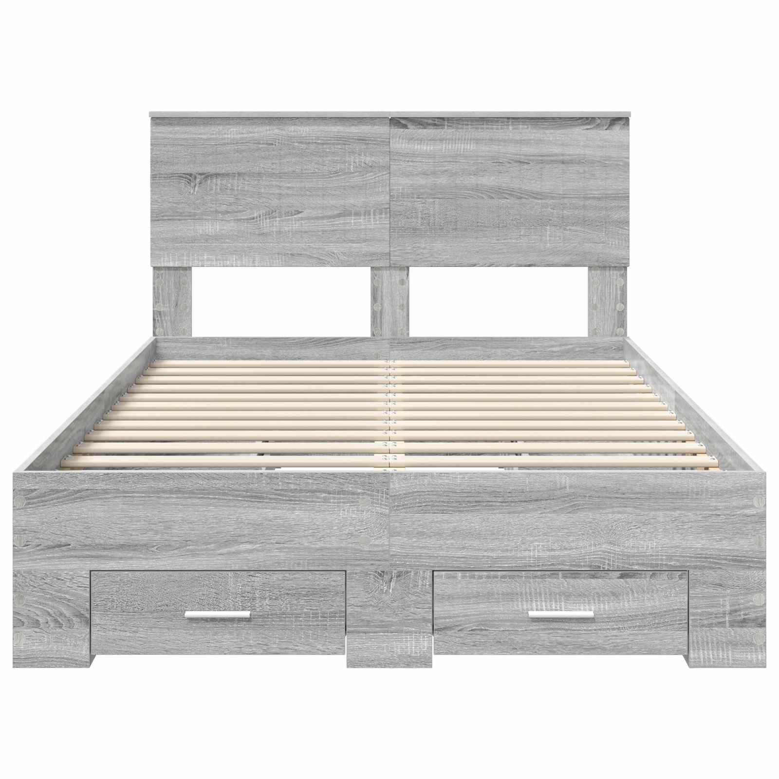 Bedframe met hoofdeinde Grijs Sonoma 120 x 190 cm Bewerkt hout