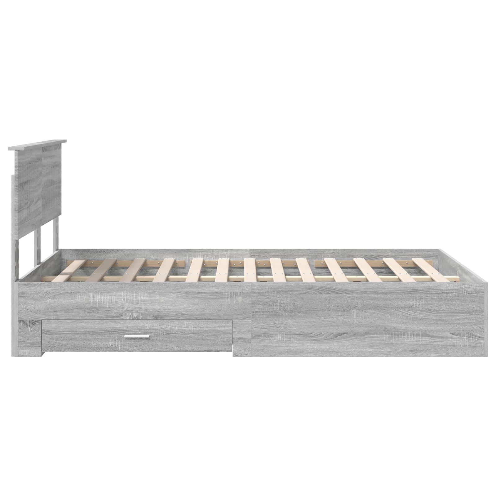 Bedframe met hoofdeinde Grijs Sonoma 120 x 190 cm Bewerkt hout