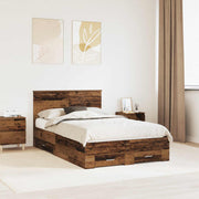 Bedframe 120x190 cm bewerkt hout met hoofdeinde
