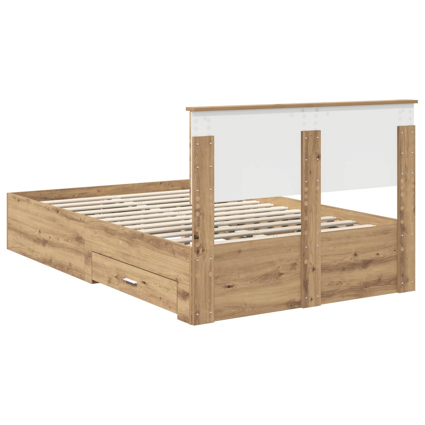 Bedframe met hoofdeinde Artisan Eiken 120 x 190 cm Bewerkt hout