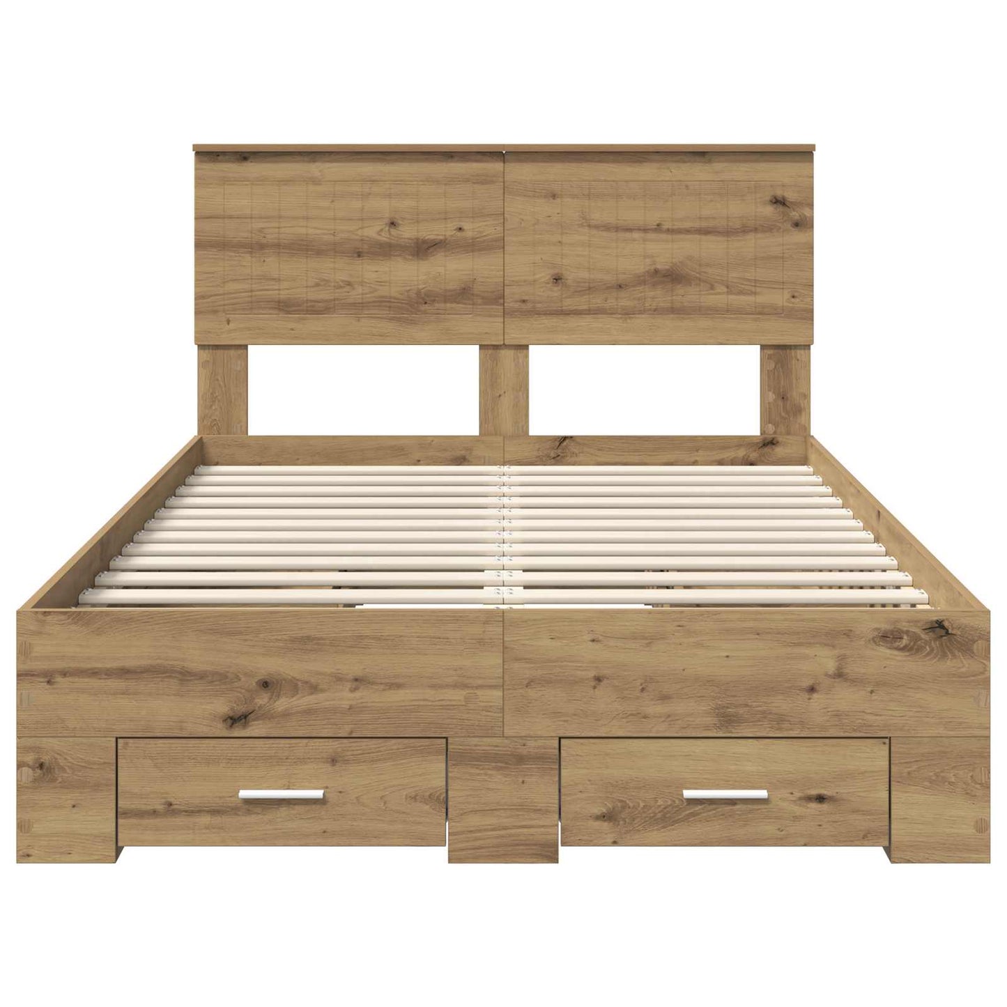 Bedframe met hoofdeinde Artisan Eiken 120 x 190 cm Bewerkt hout