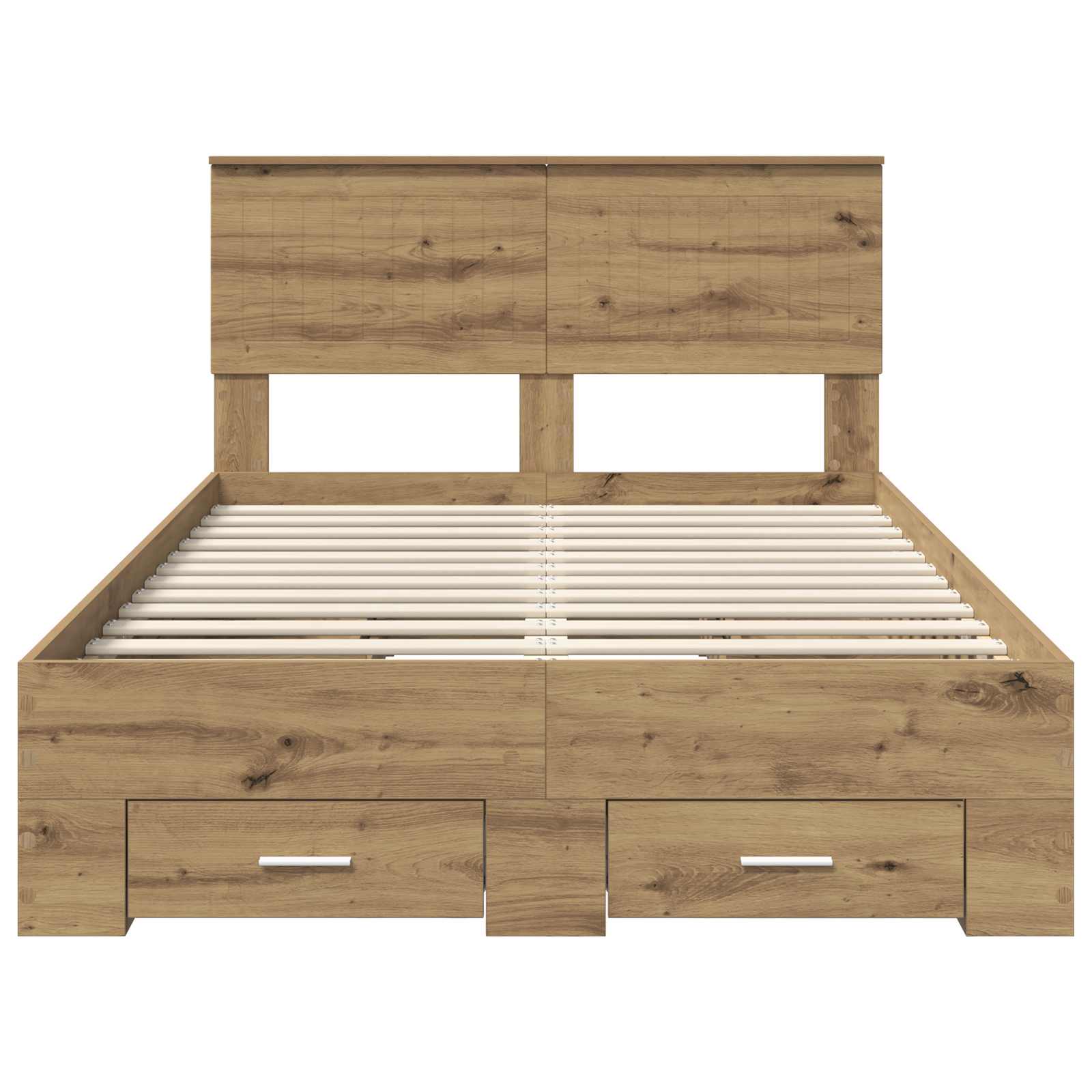 Bedframe met hoofdeinde Artisan Eiken 120 x 190 cm Bewerkt hout