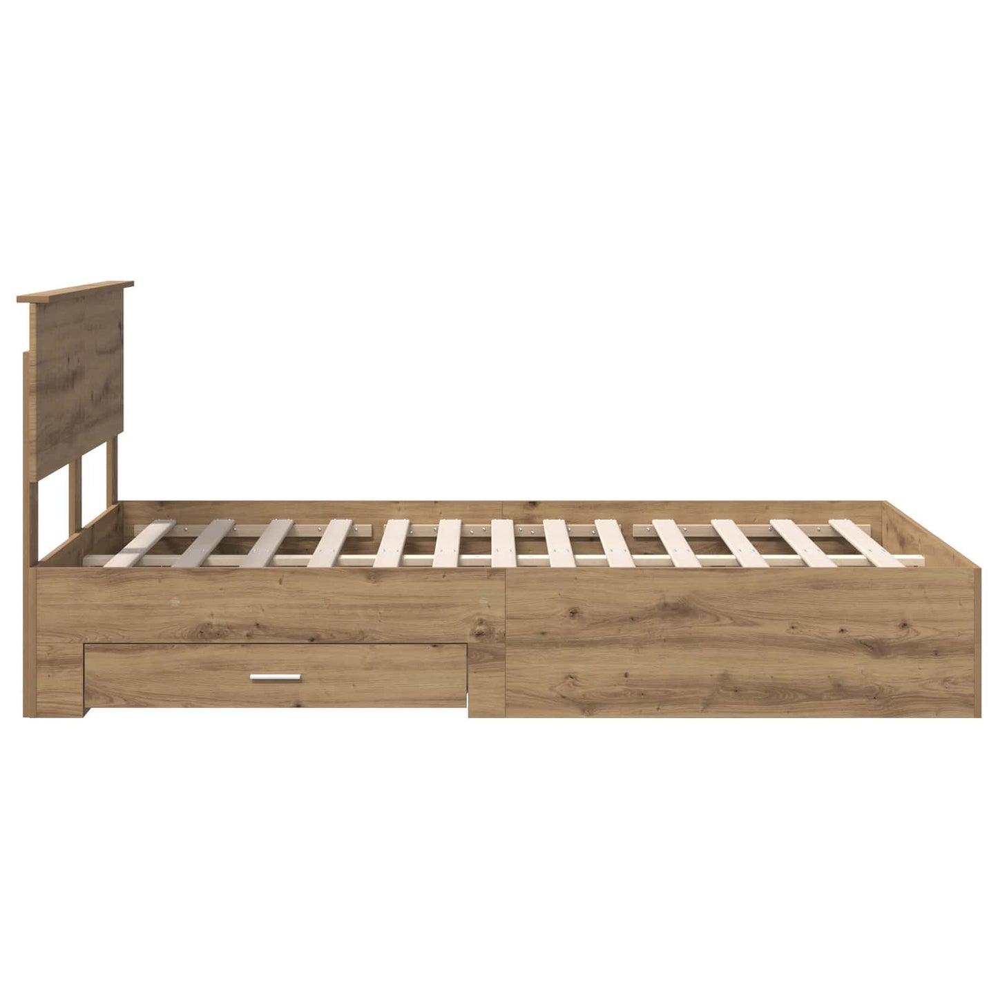 Bedframe met hoofdeinde Artisan Eiken 120 x 190 cm Bewerkt hout
