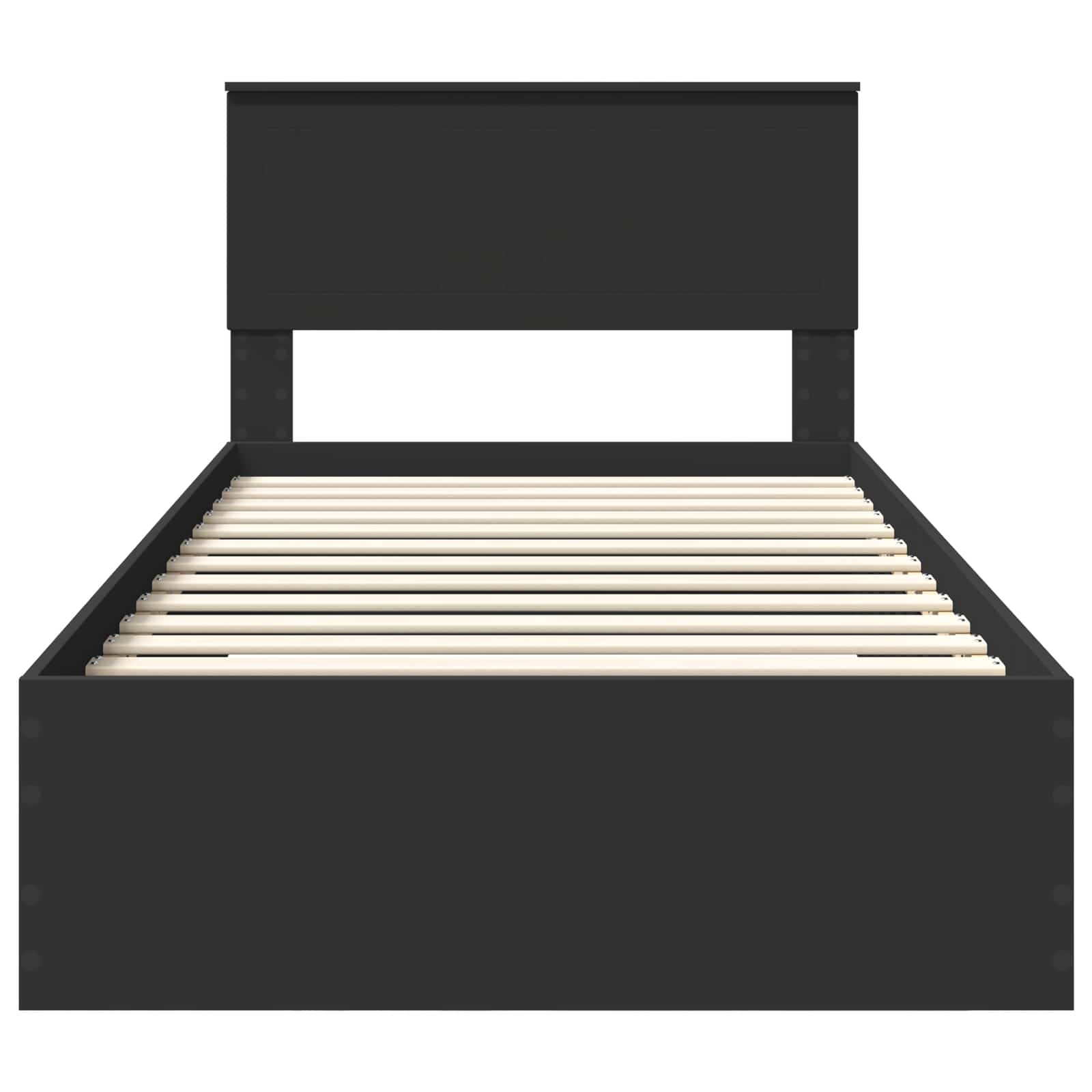 Bedframe met lade Zwart en Zilver 100 x 200 cm Bewerkt hout
