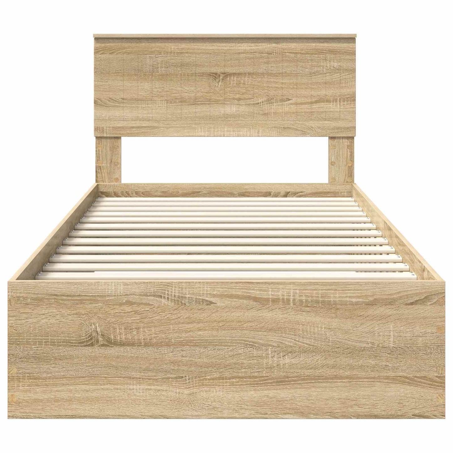 Bedframe met hoofdeinde Sonoma Eiken 100 x 200 cm Bewerkt hout