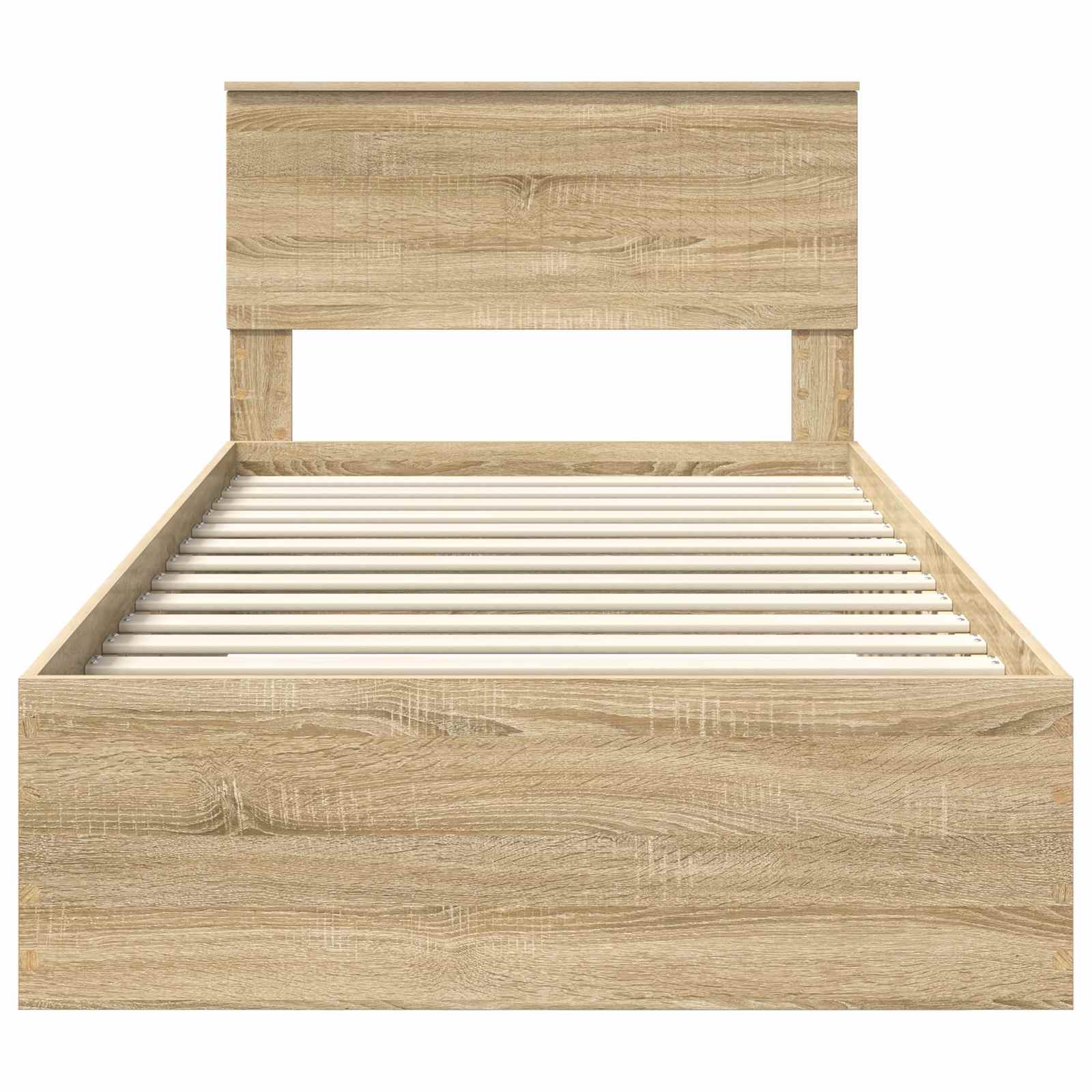 Bedframe met hoofdeinde Sonoma Eiken 100 x 200 cm Bewerkt hout