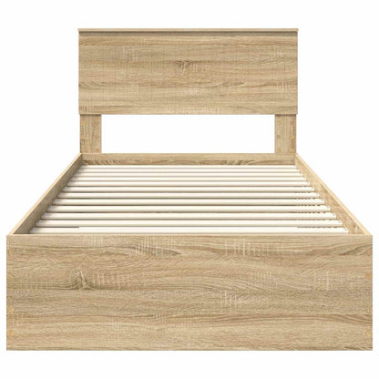 Bedframe met hoofdeinde Sonoma Eiken 100 x 200 cm Bewerkt hout