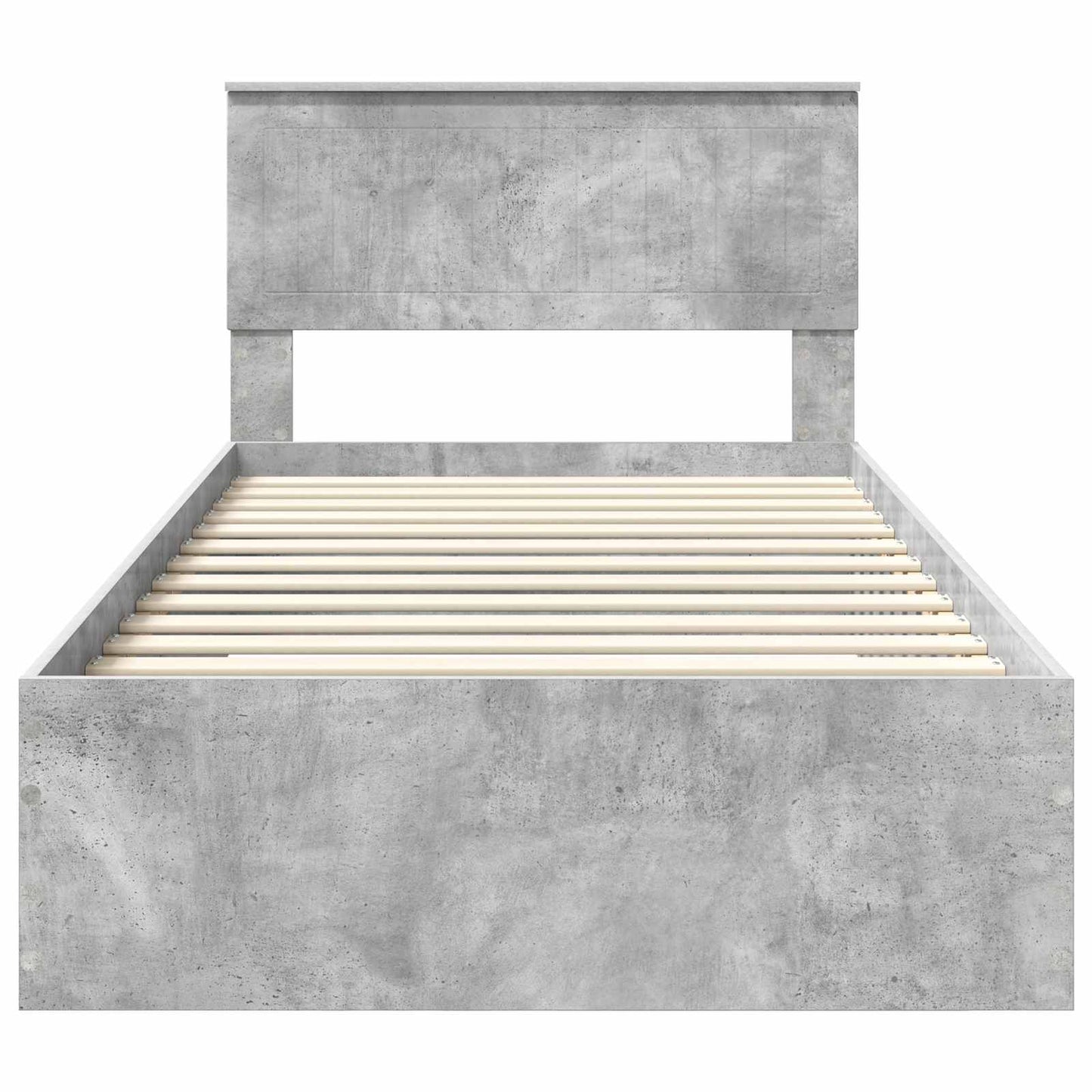 Bedframe met hoofdeinde Beton Grijs 100 x 200 cm Bewerkt hout
