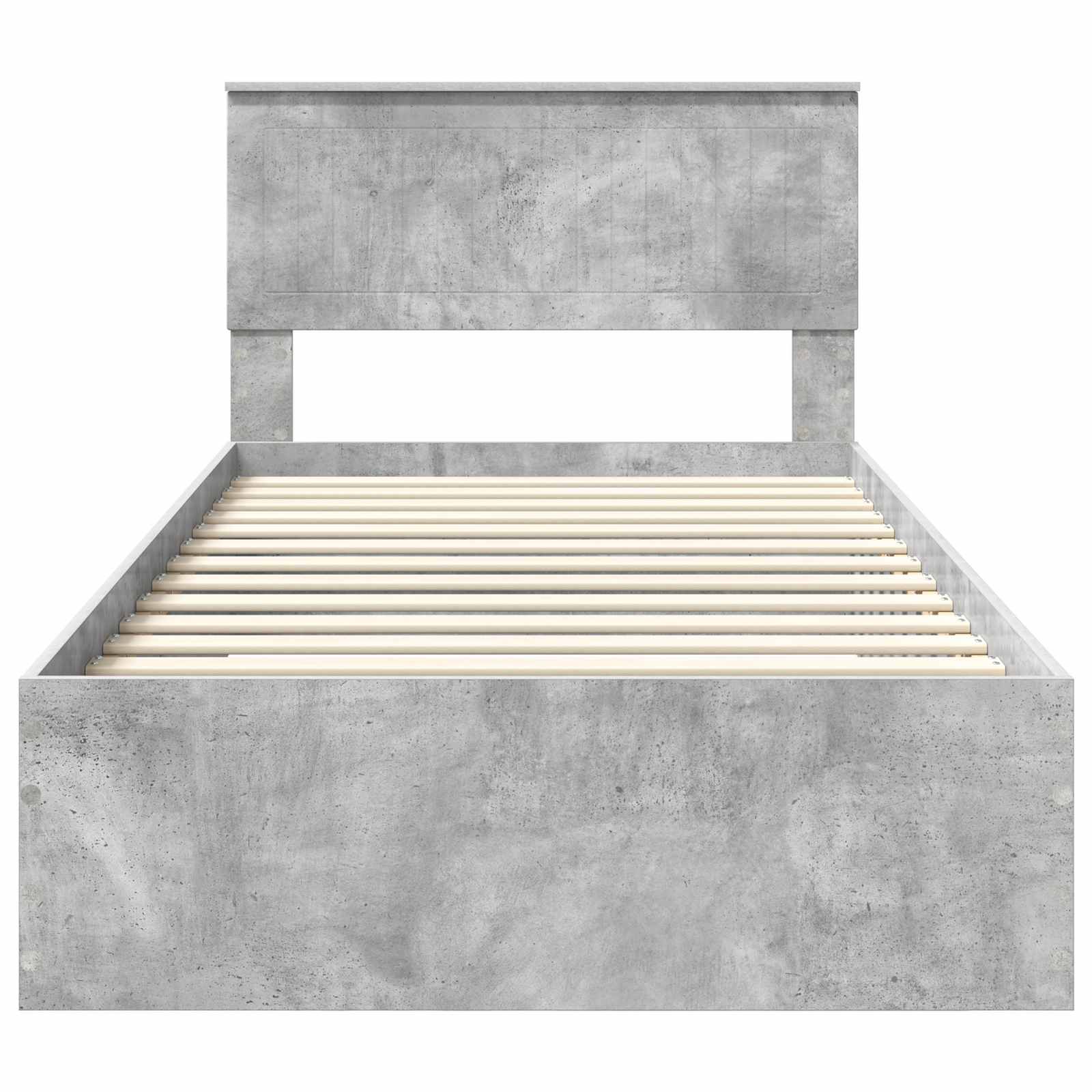 Bedframe met hoofdeinde Beton Grijs 100 x 200 cm Bewerkt hout