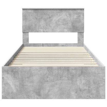 Bedframe met hoofdeinde Beton Grijs 100 x 200 cm Bewerkt hout