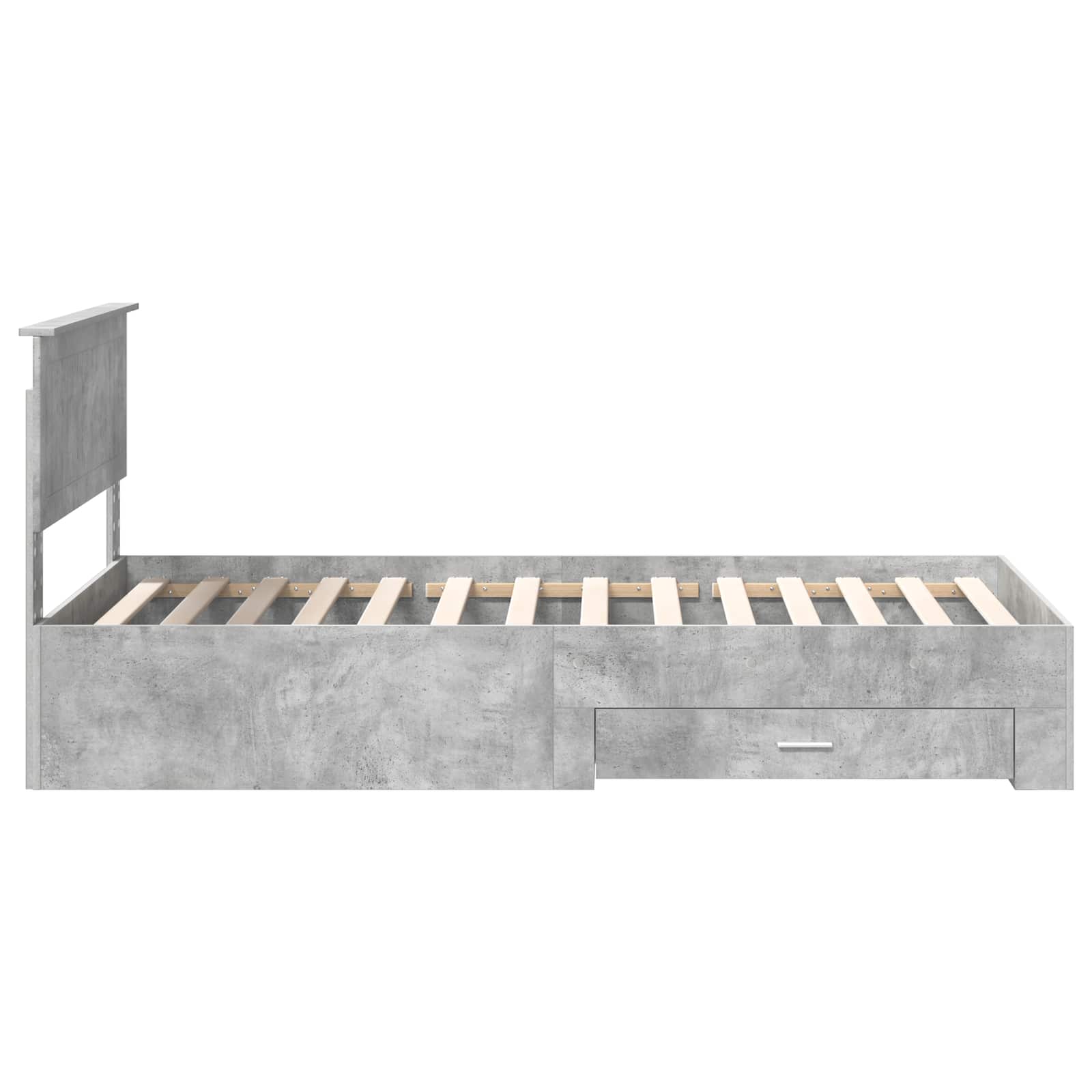 Bedframe met hoofdeinde Beton Grijs 100 x 200 cm Bewerkt hout