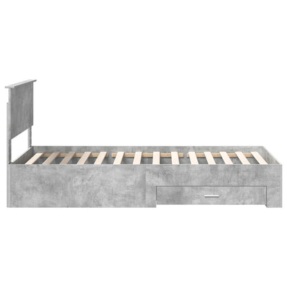 Bedframe met hoofdeinde Beton Grijs 100 x 200 cm Bewerkt hout