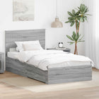 Bedframe 100x200 cm grijs sonoma bewerkt hout