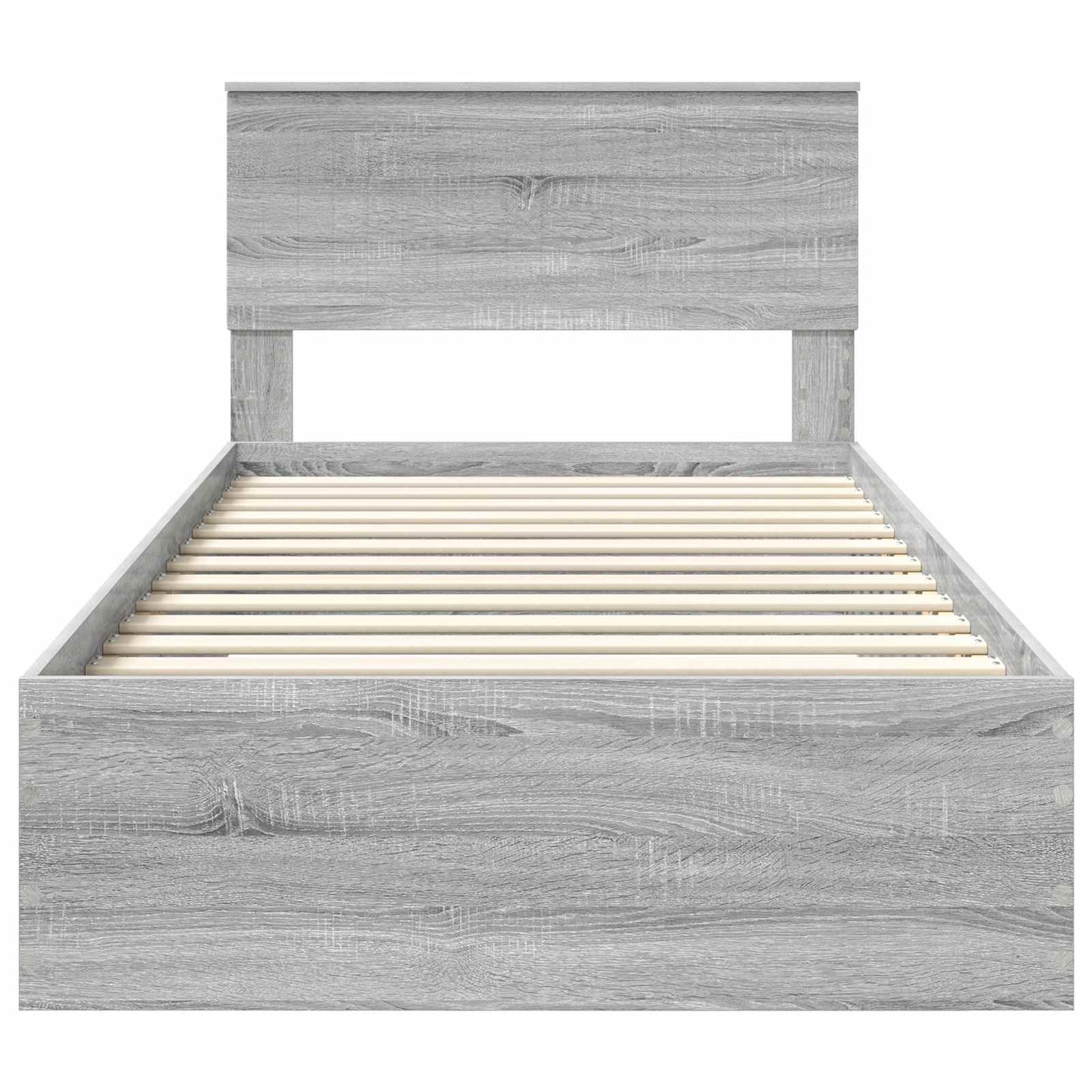 Bedframe met hoofdeinde Grijs Sonoma 100 x 200 cm Bewerkt hout