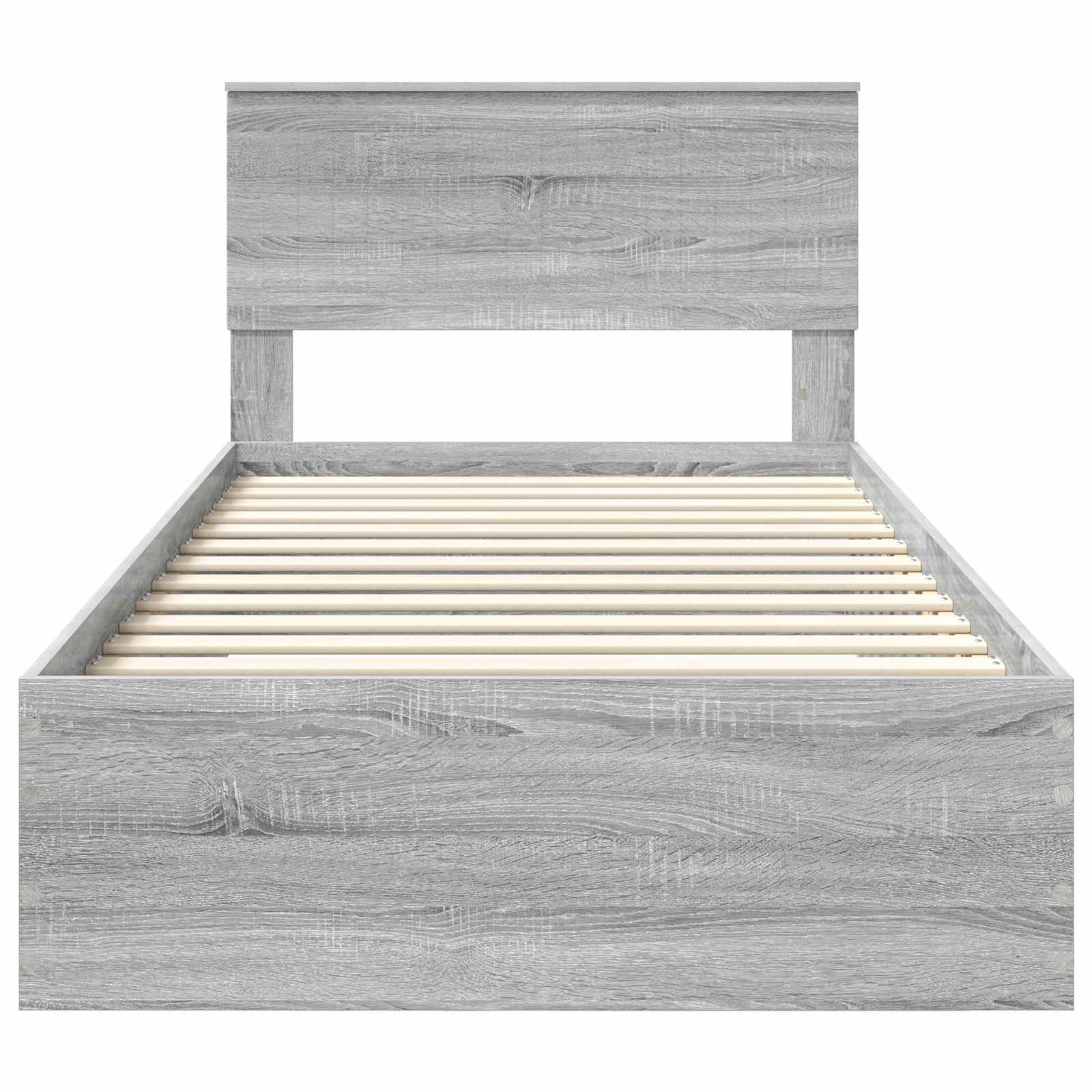 Bedframe met hoofdeinde Grijs Sonoma 100 x 200 cm Bewerkt hout