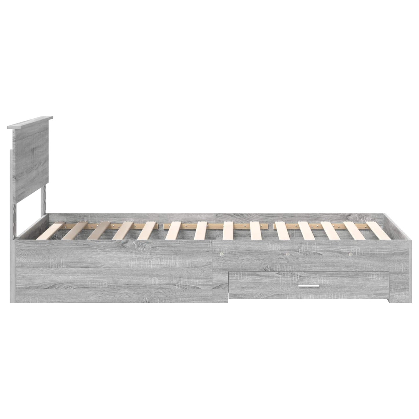 Bedframe met hoofdeinde Grijs Sonoma 100 x 200 cm Bewerkt hout
