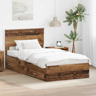 Bedframe 100x200 cm oudhout bewerkt hout met hoofdeinde