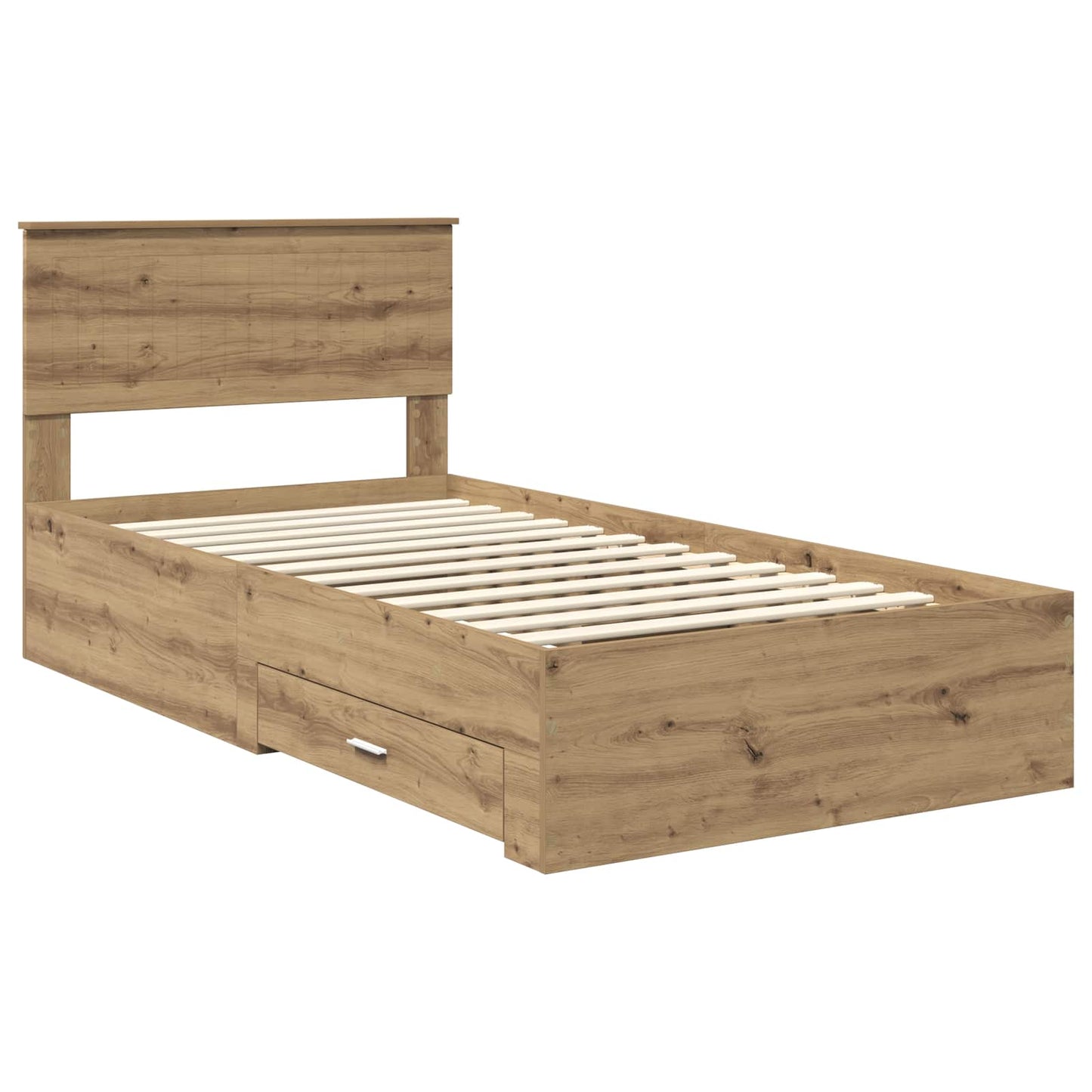 Bedframe met hoofdeinde Artisan Eiken 100 x 200 cm Bewerkt hout