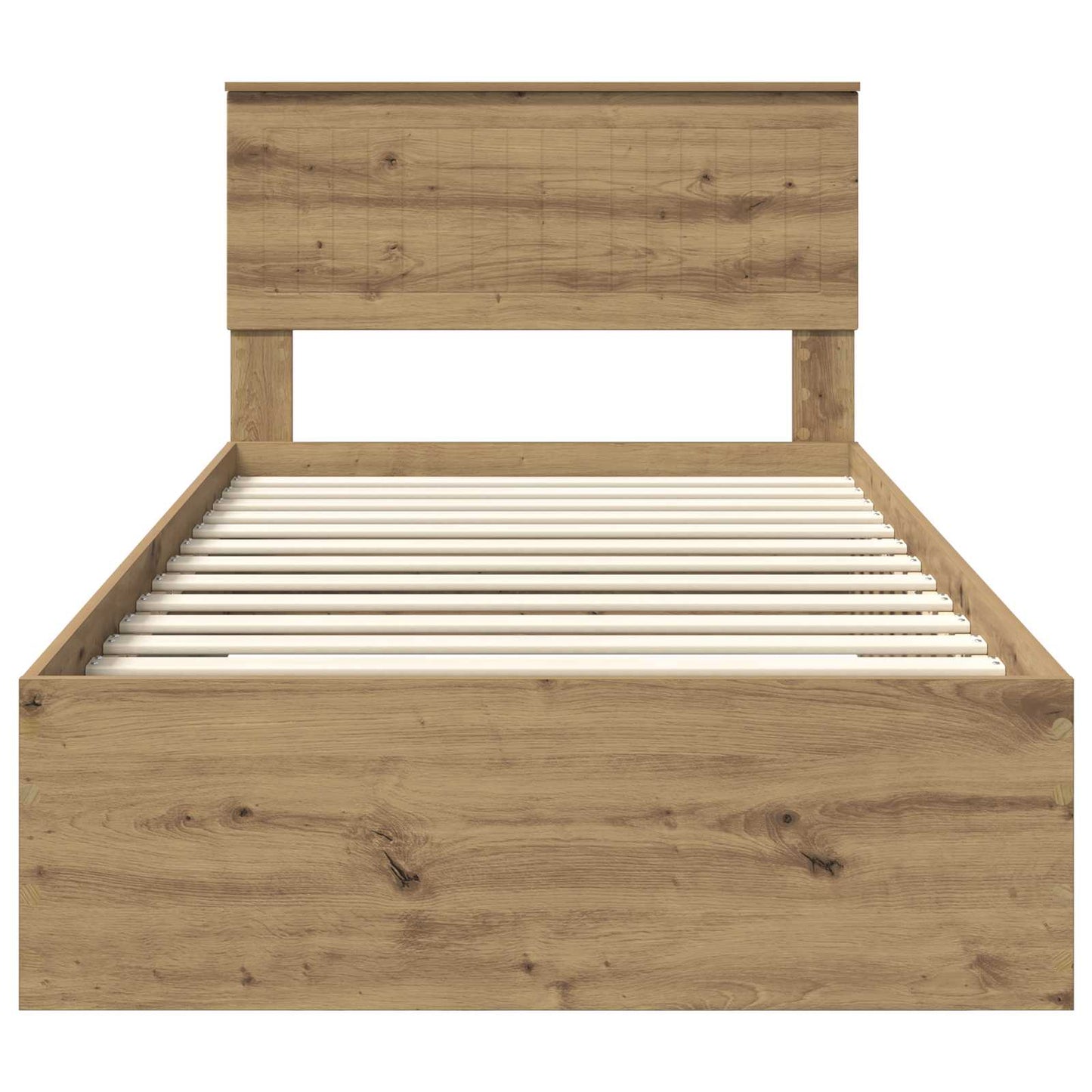 Bedframe met hoofdeinde Artisan Eiken 100 x 200 cm Bewerkt hout