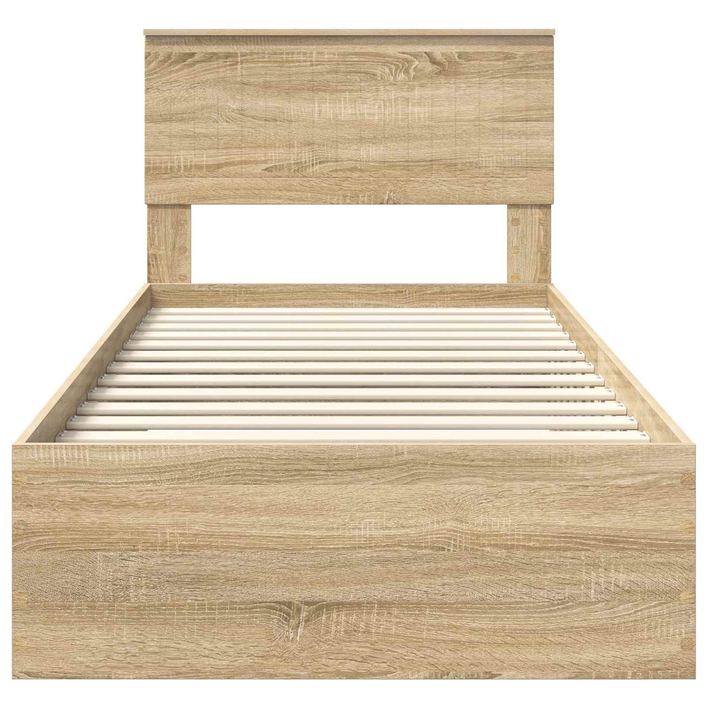 Bedframe met hoofdeinde Sonoma Eiken 90 x 200 cm Bewerkt hout