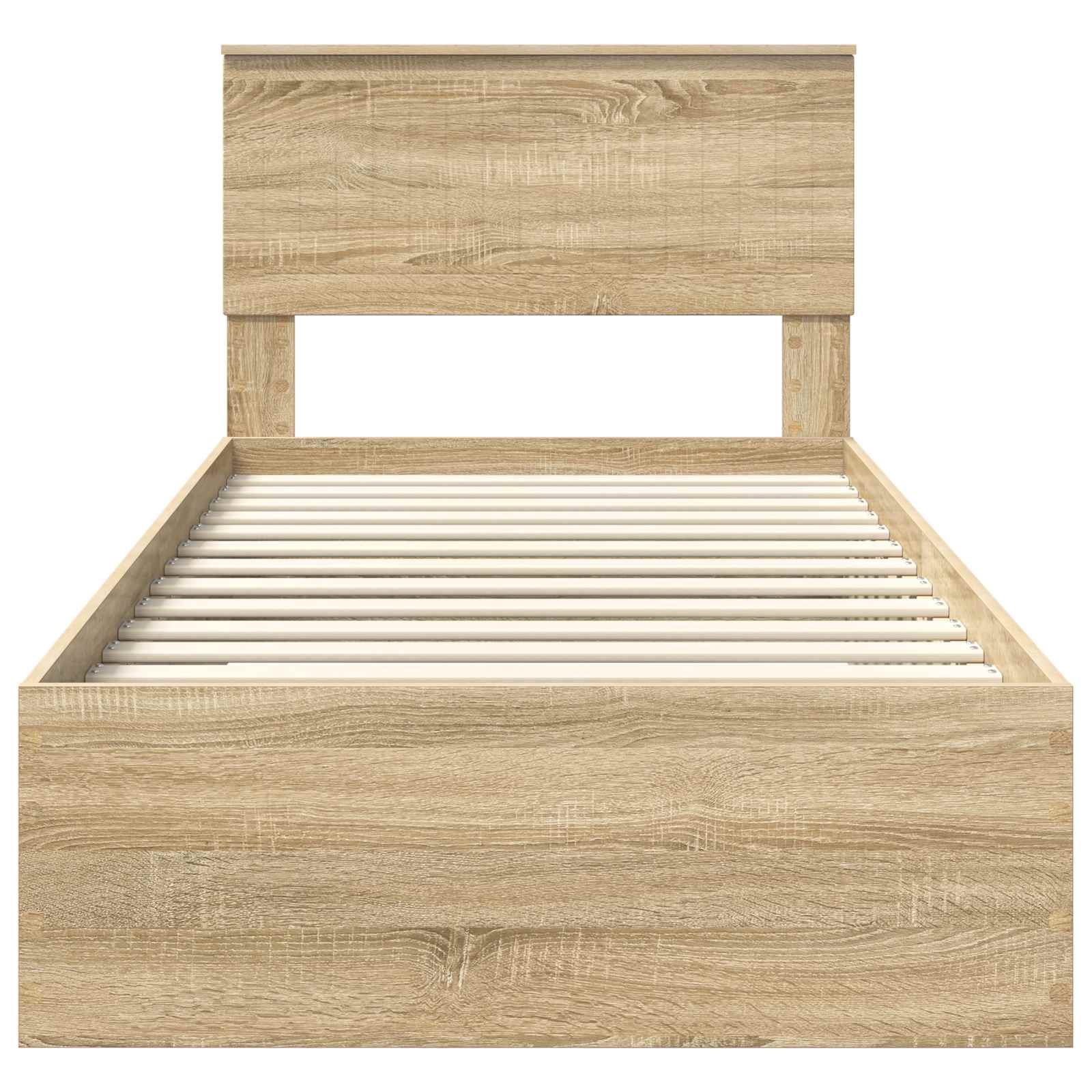 Bedframe met hoofdeinde Sonoma Eiken 90 x 200 cm Bewerkt hout