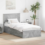 Bedframe 90x200 cm beton grijs bewerkt hout