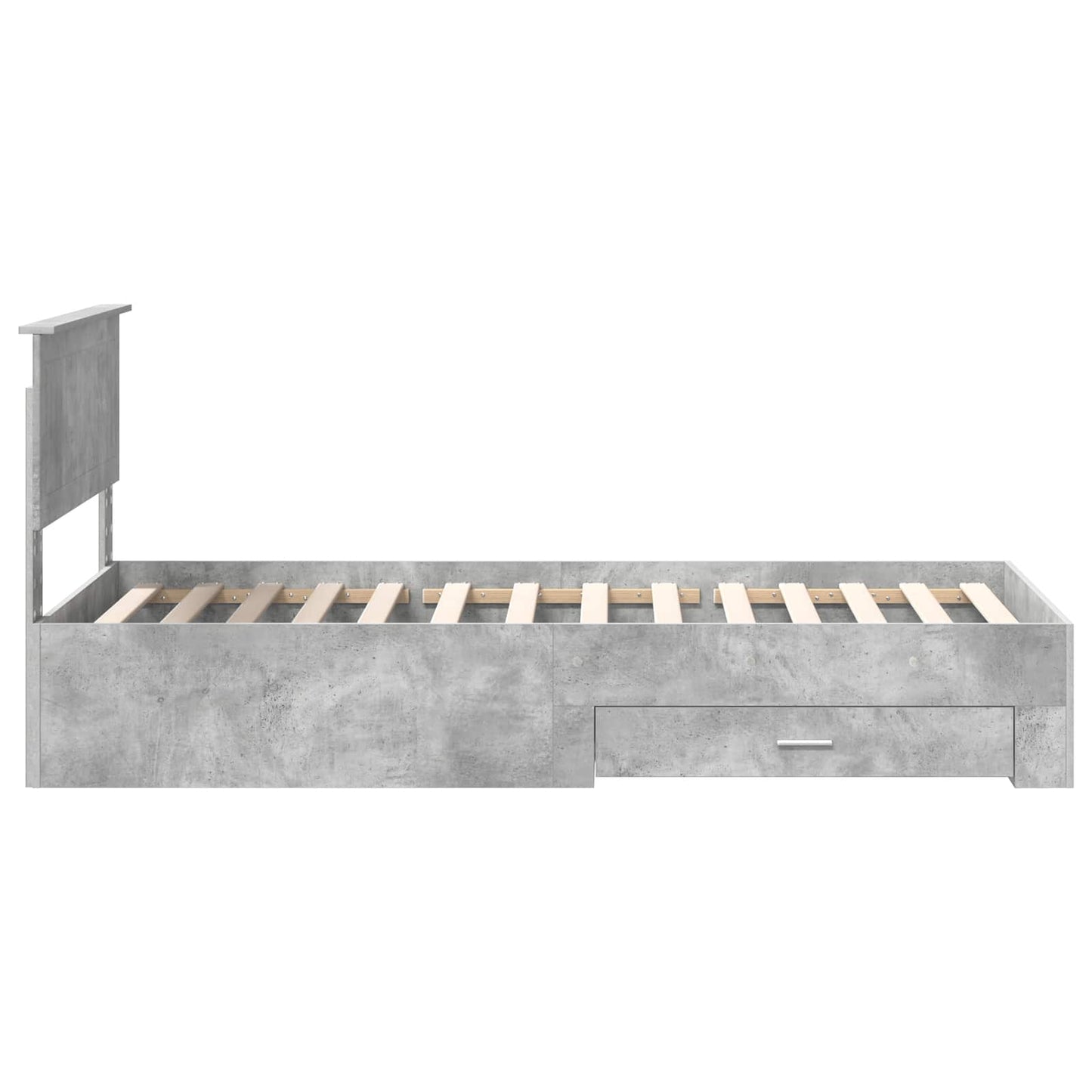 Bedframe met hoofdeinde Beton Grijs 90 x 200 cm Bewerkt hout