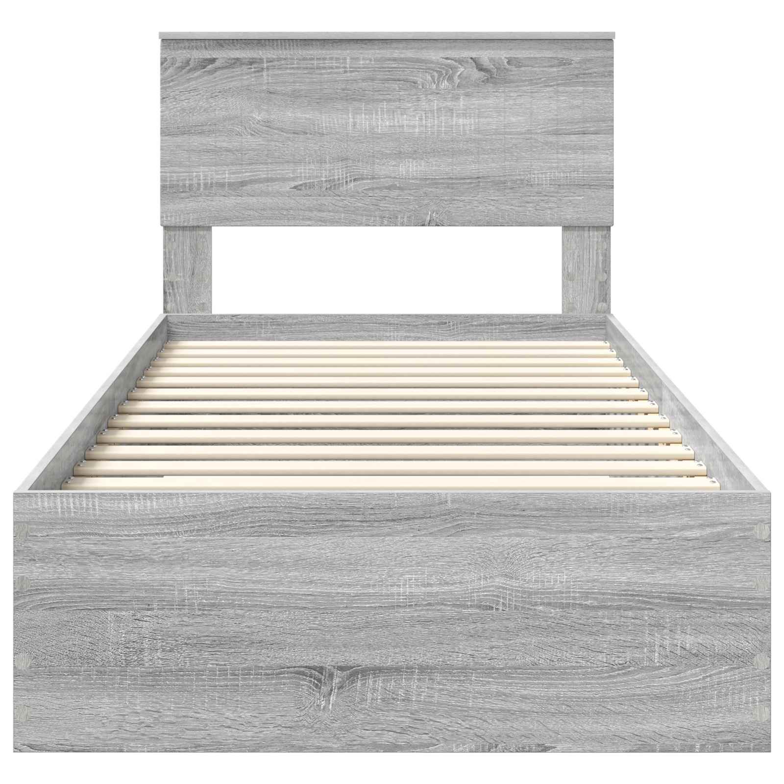 Bedframe met hoofdeinde Grijs Sonoma 90 x 200 cm Bewerkt hout