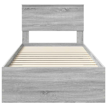 Bedframe met hoofdeinde Grijs Sonoma 90 x 200 cm Bewerkt hout