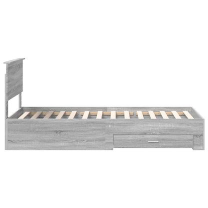 Bedframe met hoofdeinde Grijs Sonoma 90 x 200 cm Bewerkt hout