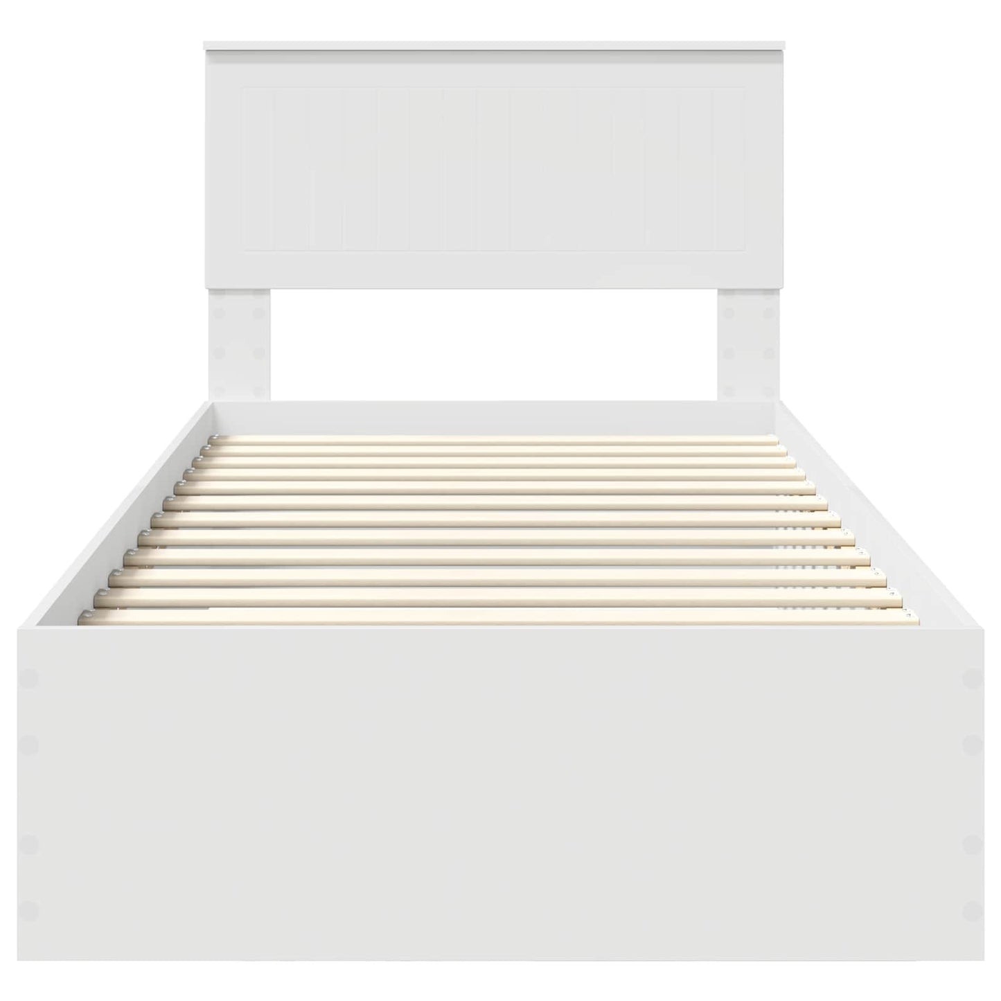 Bedframe met hoofdeinde met lade Wit 90 x 190 cm Bewerkt hout