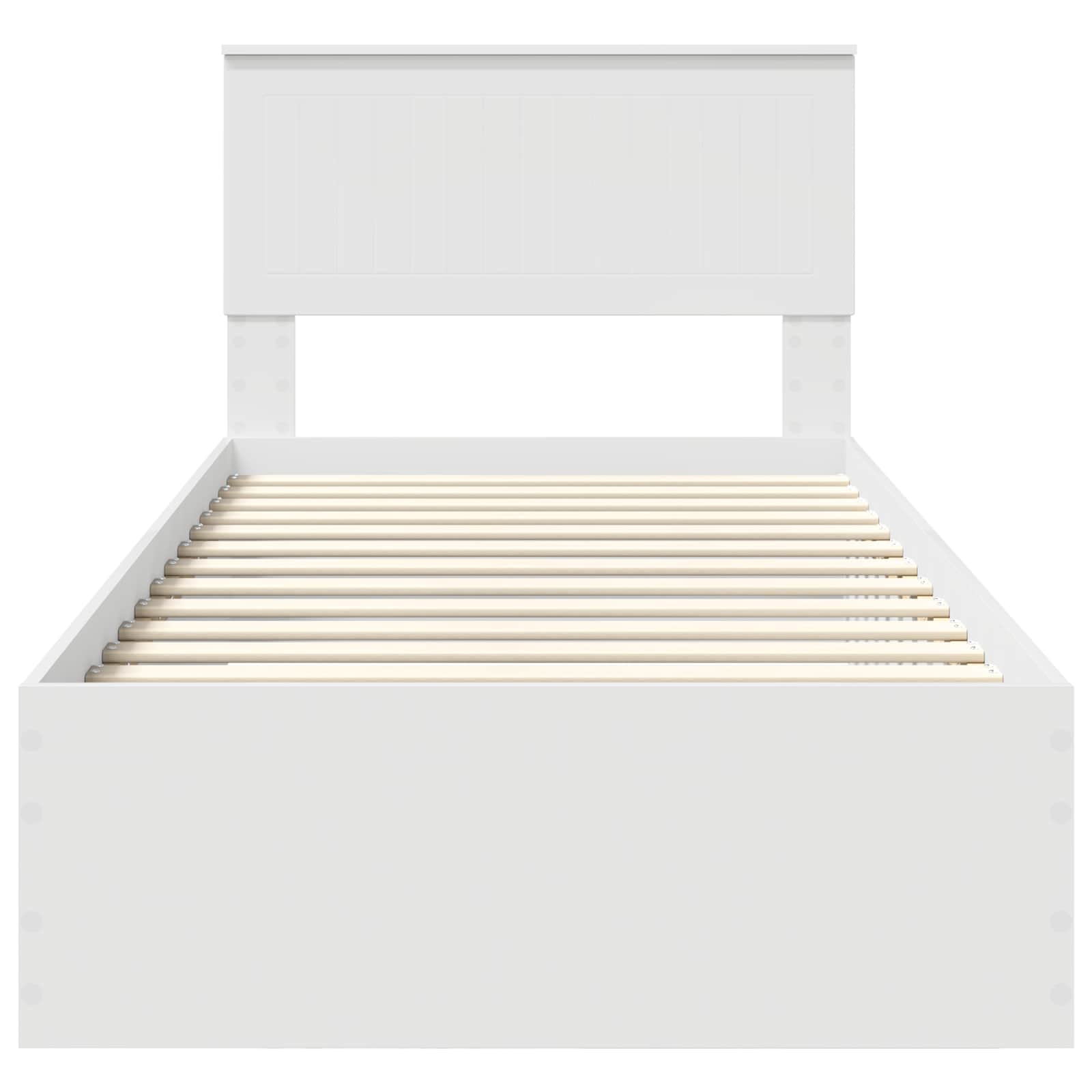 Bedframe met hoofdeinde met lade Wit 90 x 190 cm Bewerkt hout