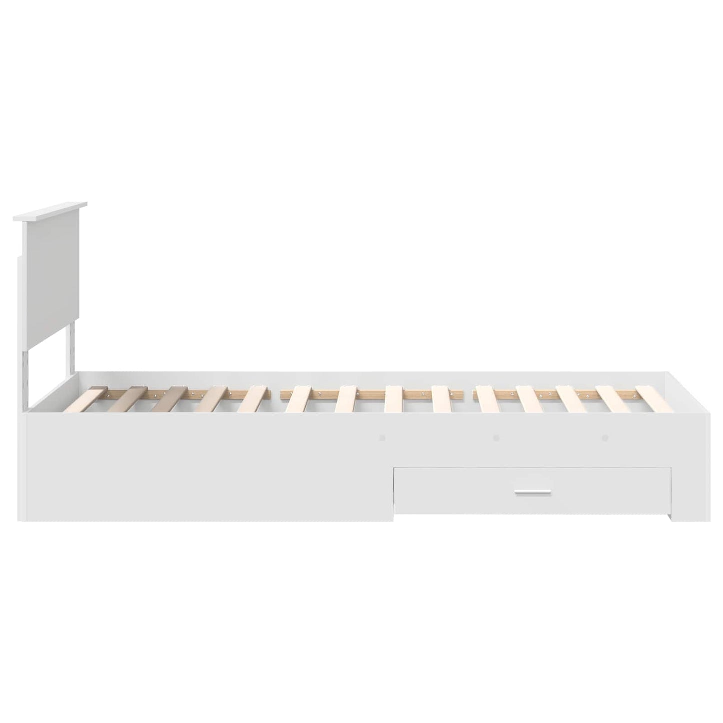 Bedframe met hoofdeinde met lade Wit 90 x 190 cm Bewerkt hout