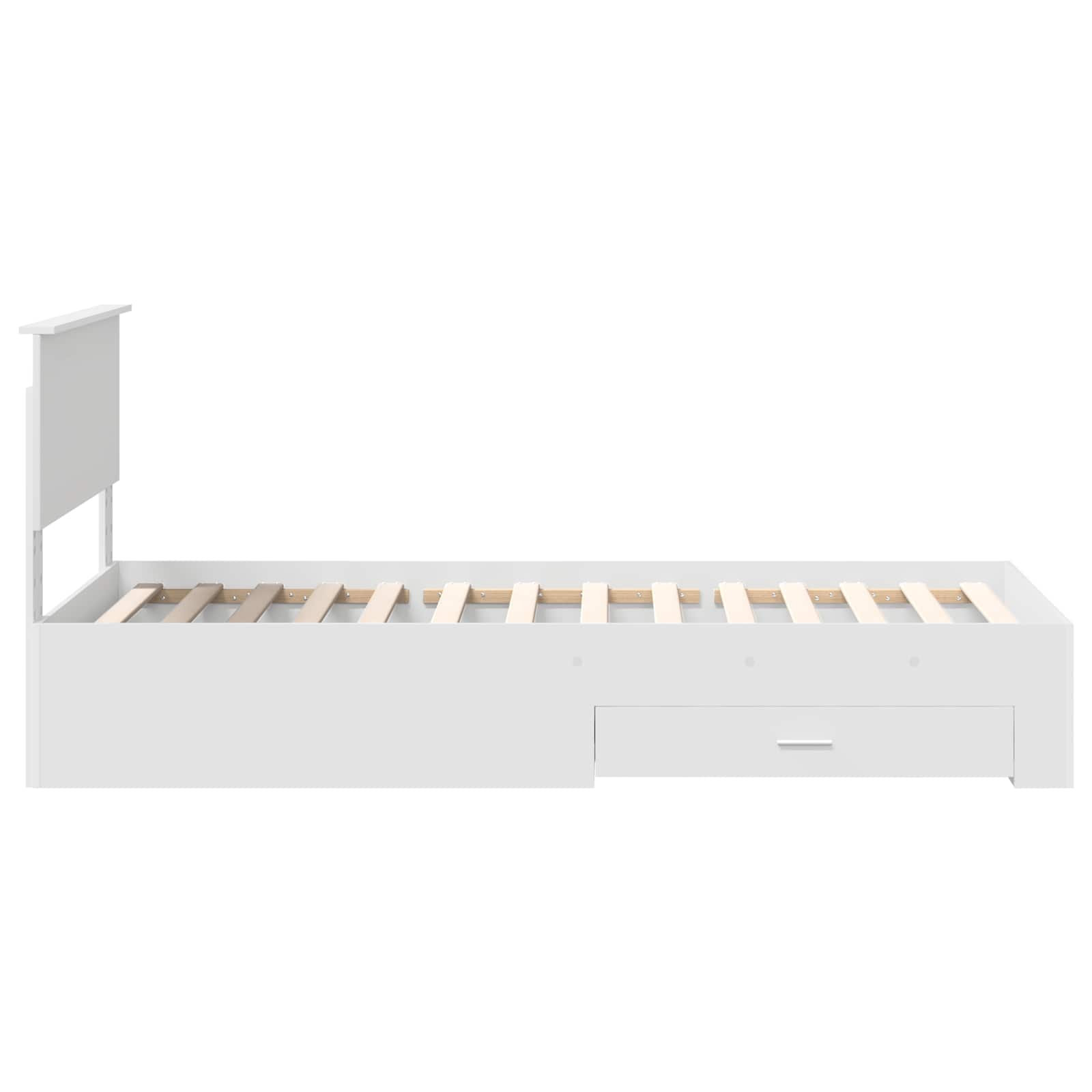 Bedframe met hoofdeinde met lade Wit 90 x 190 cm Bewerkt hout