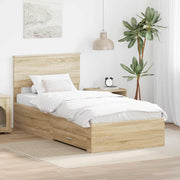 Bedframe 90x190 cm Sonoma eiken bewerkt hout