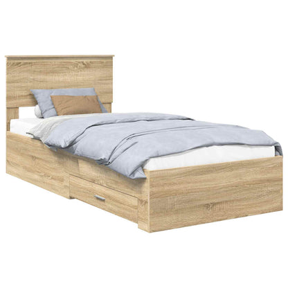 Bedframe met hoofdeinde Sonoma Eiken 90 x 190 cm Bewerkt hout