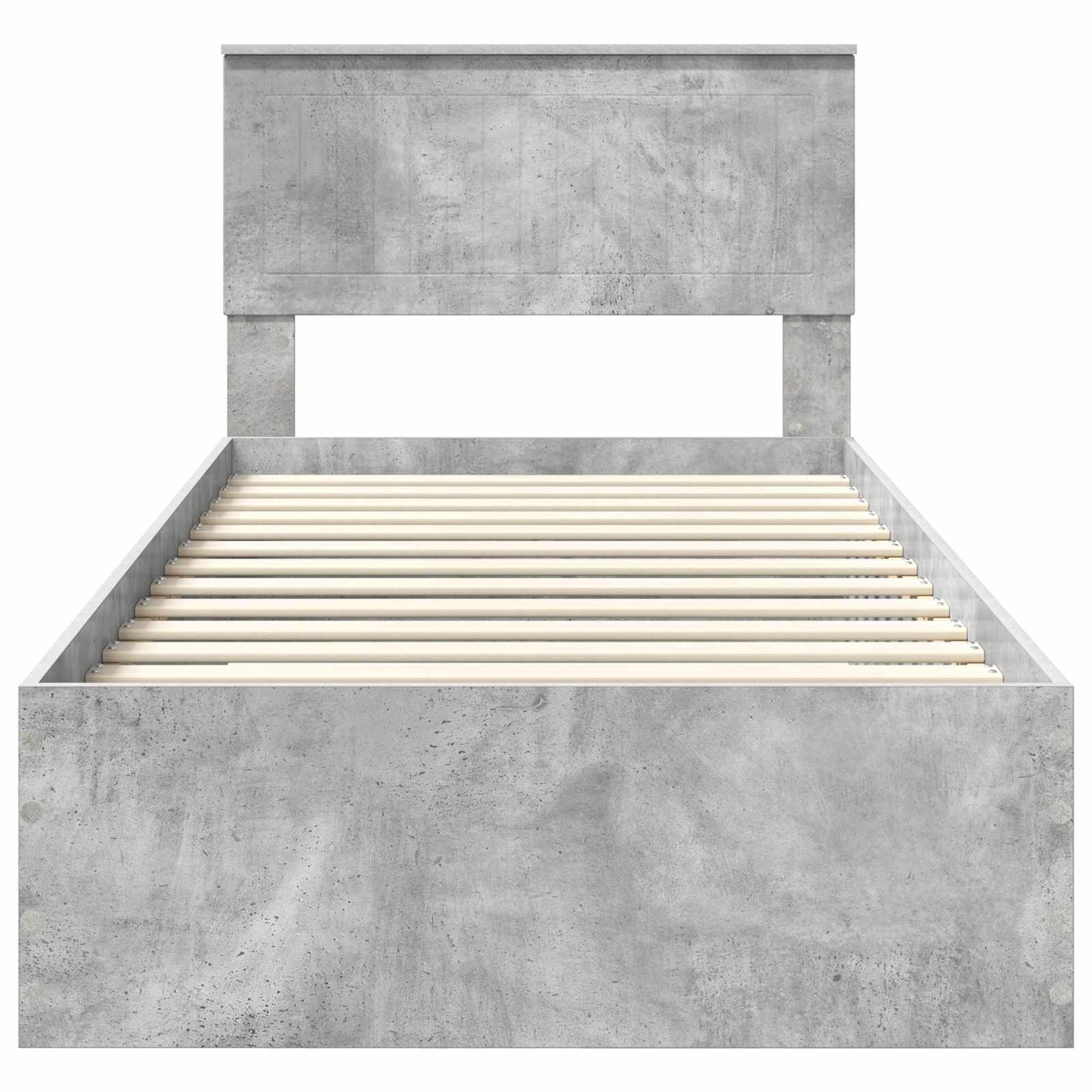 Bedframe met hoofdeinde Beton Grijs 90 x 190 cm Bewerkt hout