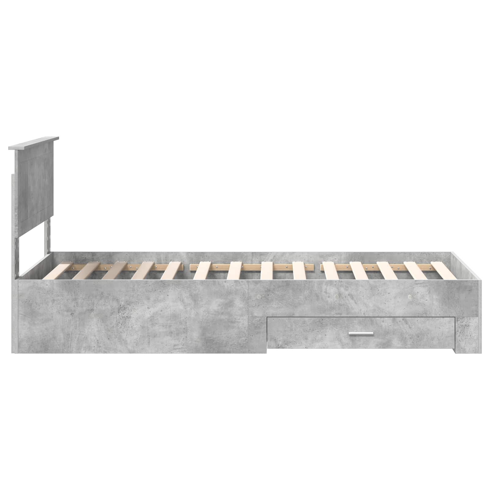 Bedframe met hoofdeinde Beton Grijs 90 x 190 cm Bewerkt hout