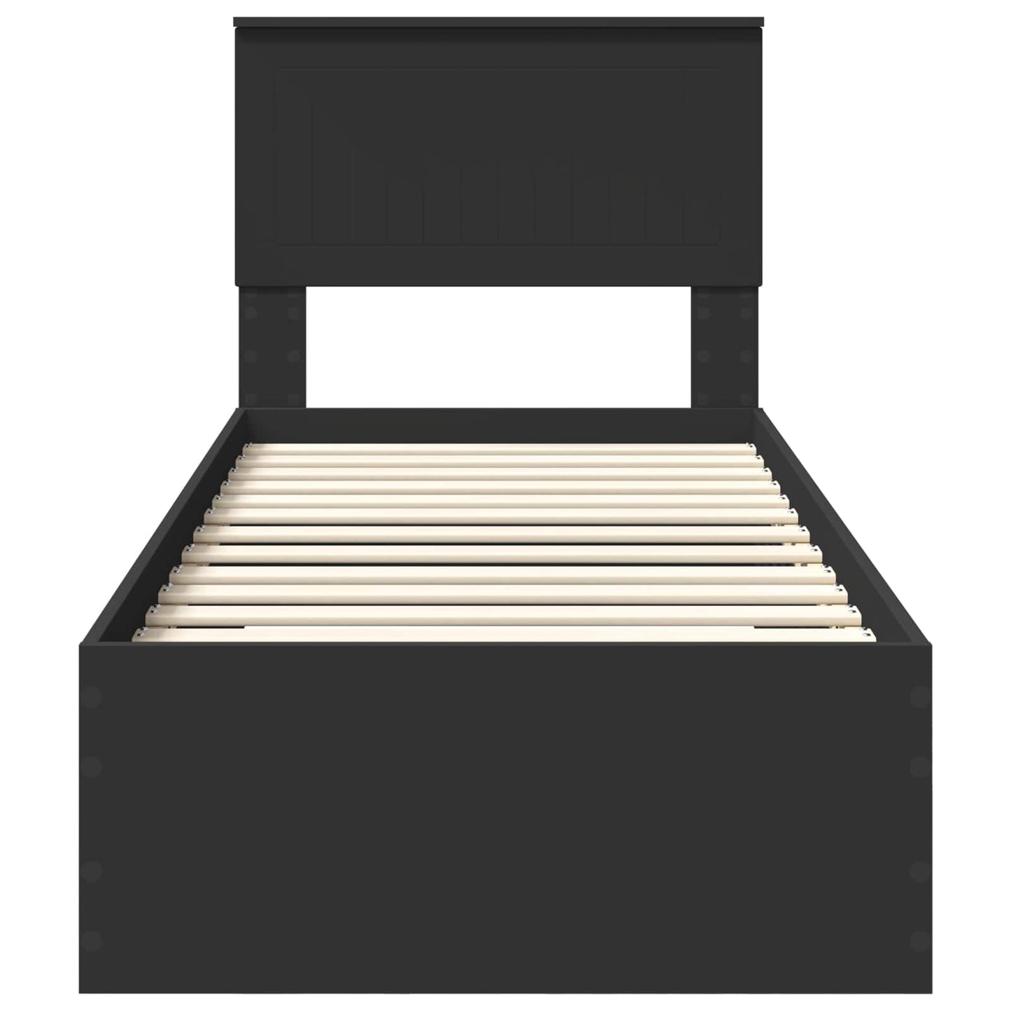 Bedframe met lade Zwart en Zilver 75 x 190 cm Bewerkt hout