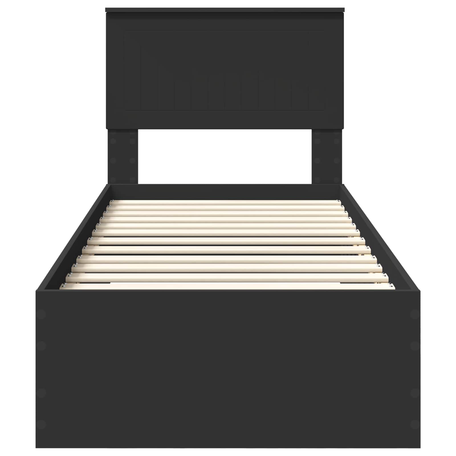 Bedframe met lade Zwart en Zilver 75 x 190 cm Bewerkt hout
